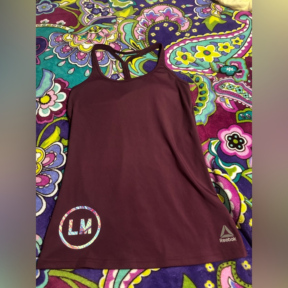 Les Mills Reebok Women's Purple Tank Top with built in bra